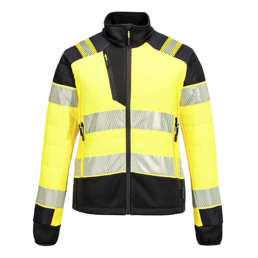 Portwest Pw3 Hi Vis WomenS Hybrid Baffle Jacket T171 - Yellow Black - Customisable Jackets