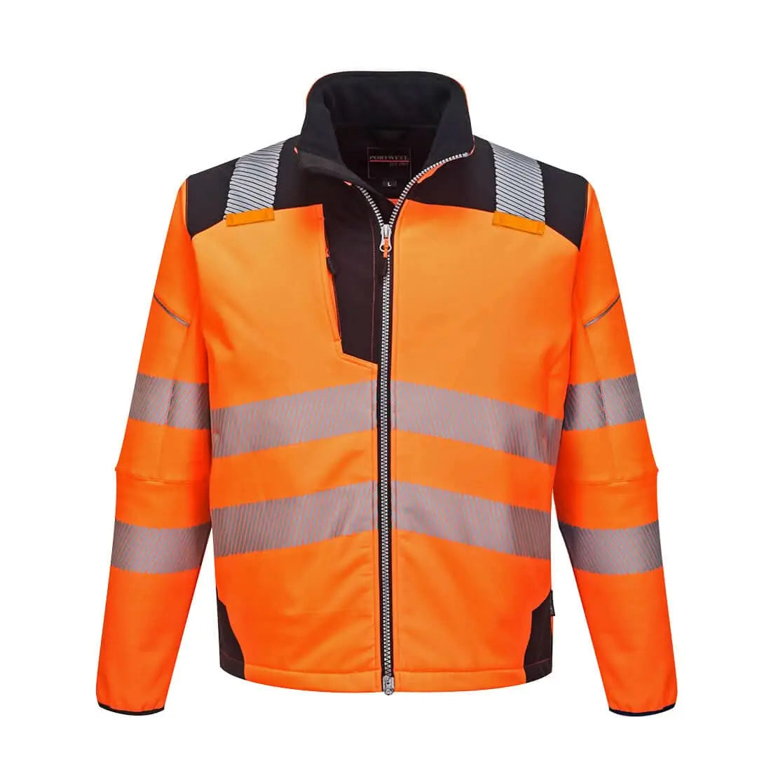 Portwest Pw3 Hi-vis Softshell 3l T402 - Orange Black - Customisable Hi-Vis Jackets