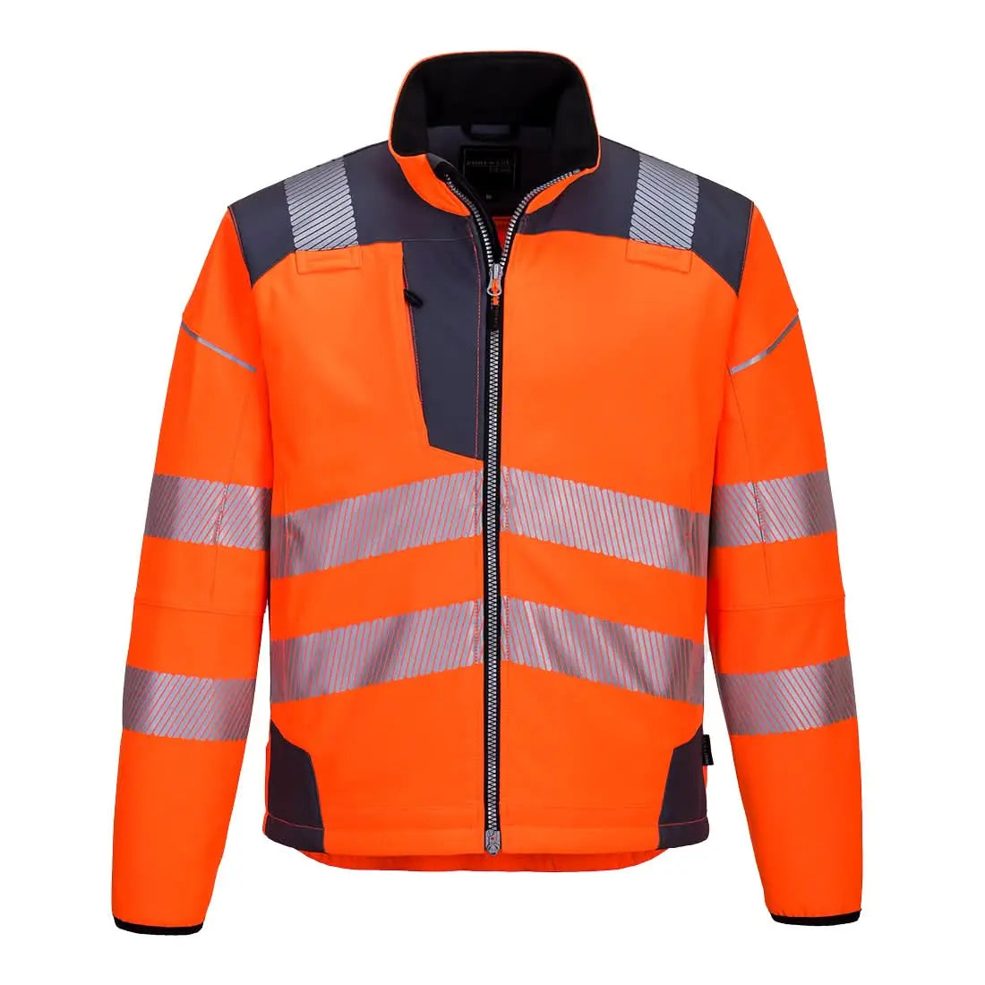 Portwest Pw3 Hi-vis Softshell 3l T402 - Orange Grey - Customisable Hi-Vis Jackets
