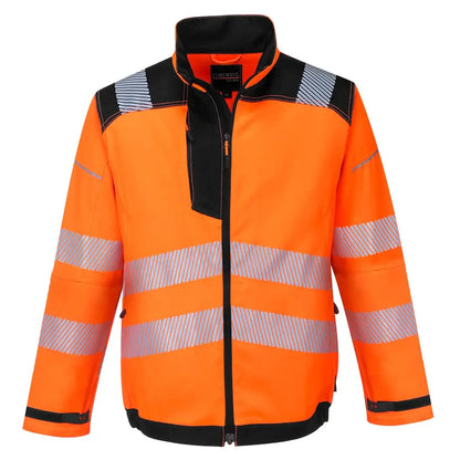 Pw3 Hi Vis Work Jacket T500 - Orange Black - Customisable Work Jackets