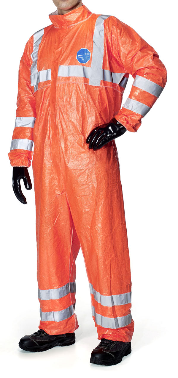 Tyvek500 Tyvek® Hi Vis Disposable Coverall - Orange - Customisable Coveralls