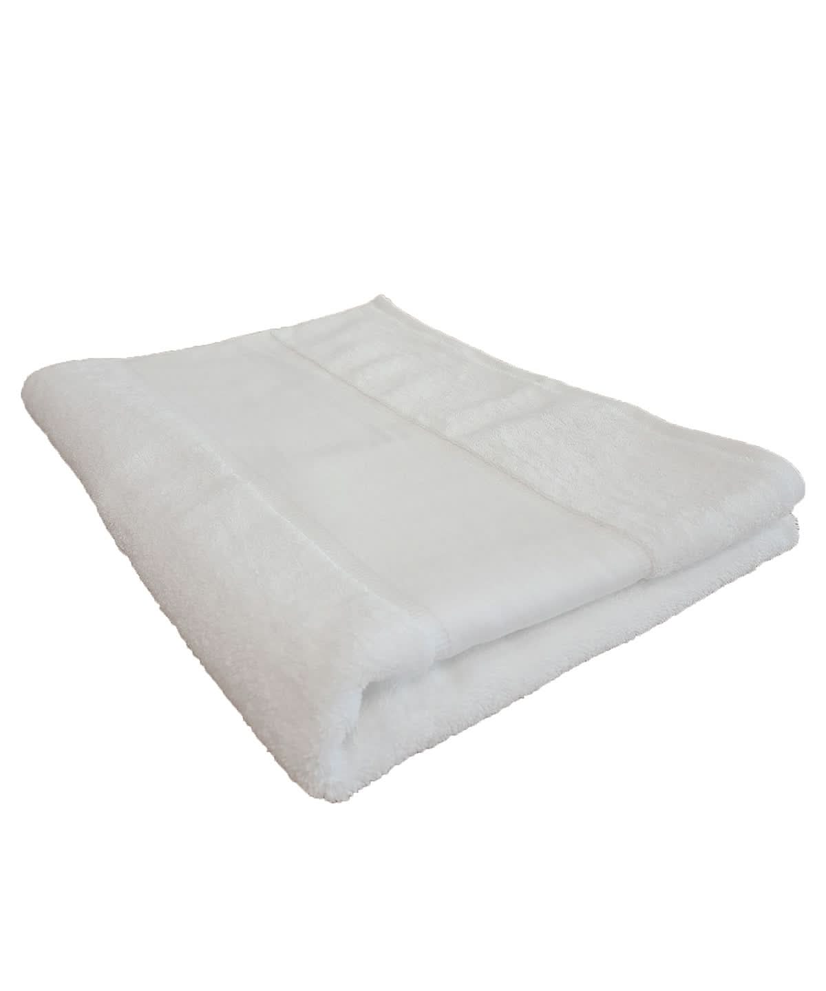 Towel City Organic bath sheet with printable border TC506 - White One size - Customisable Towels