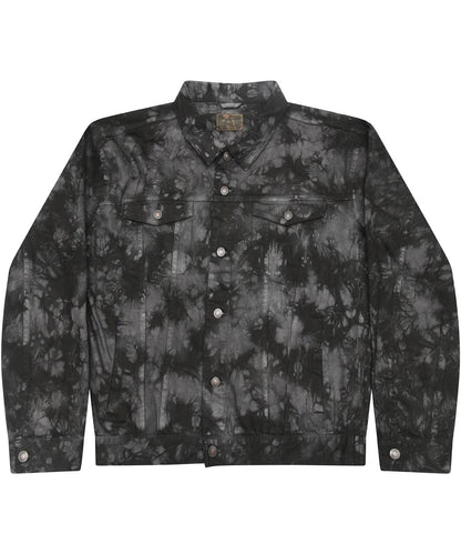 Colortone Tie dye denim jacket td32m - Crystal Black - Customisable Jackets