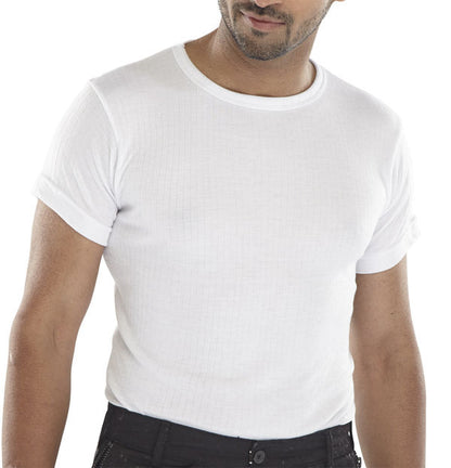 Beeswift Themal Vest Short Sleeve - White - Customisable Thermals