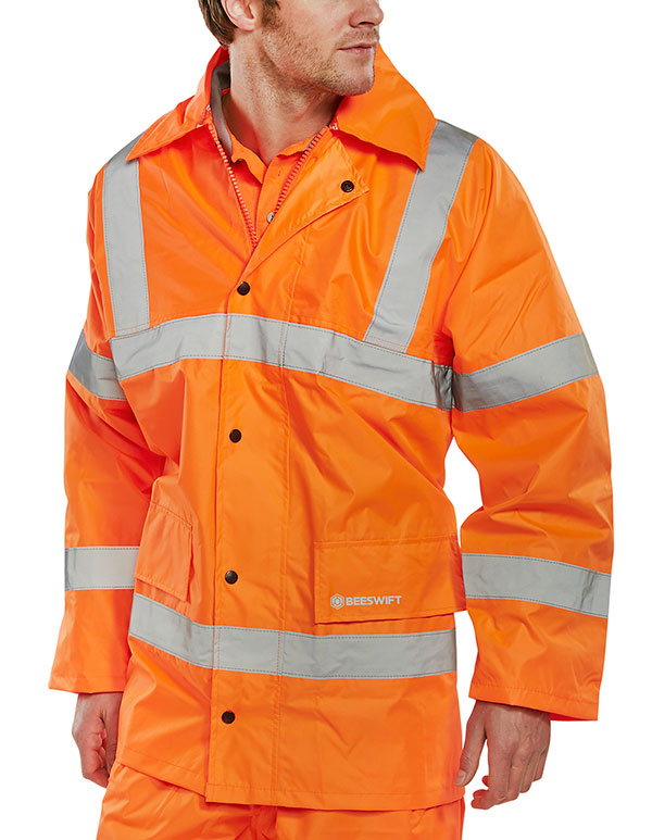 Beeswift Hi Vis Lightweight Jacket - Orange - Customisable Jackets