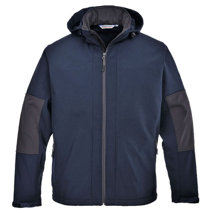 Portwest Hooded Softshell 3L TK53 - Navy - Customisable Hi-Vis Jackets