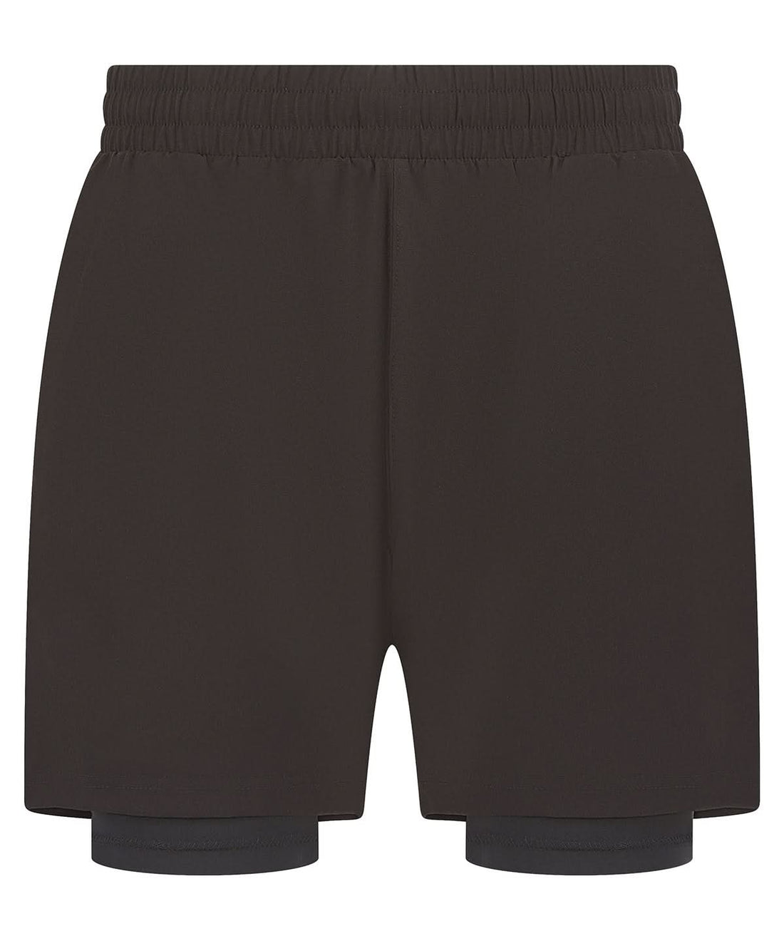 Tombo Double Layer Sports Shorts TL615 - Black Black - Customisable Shorts