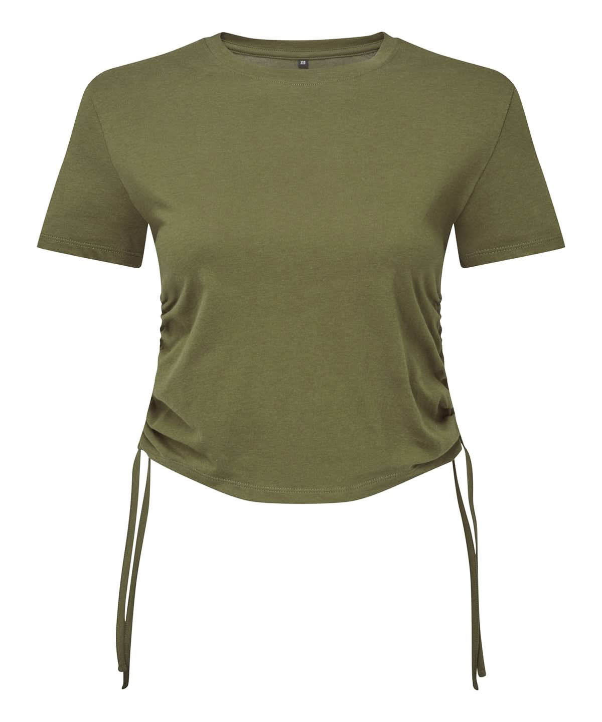 TriDri Tridri WomenS Ruched Crop Top TR069 - olive - Customisable T-Shirts