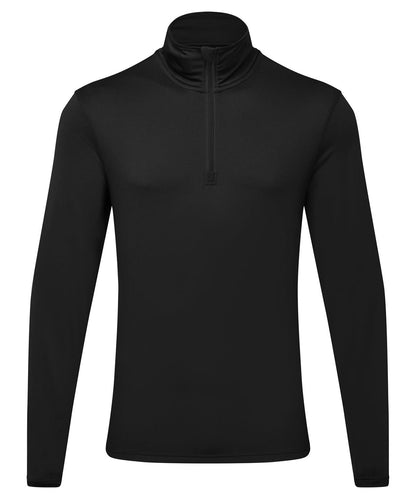 TriDri Tridri Recycled Long Sleeve Brushed Back Zip Top TR111 - Black Black - Customisable Sports Overtops