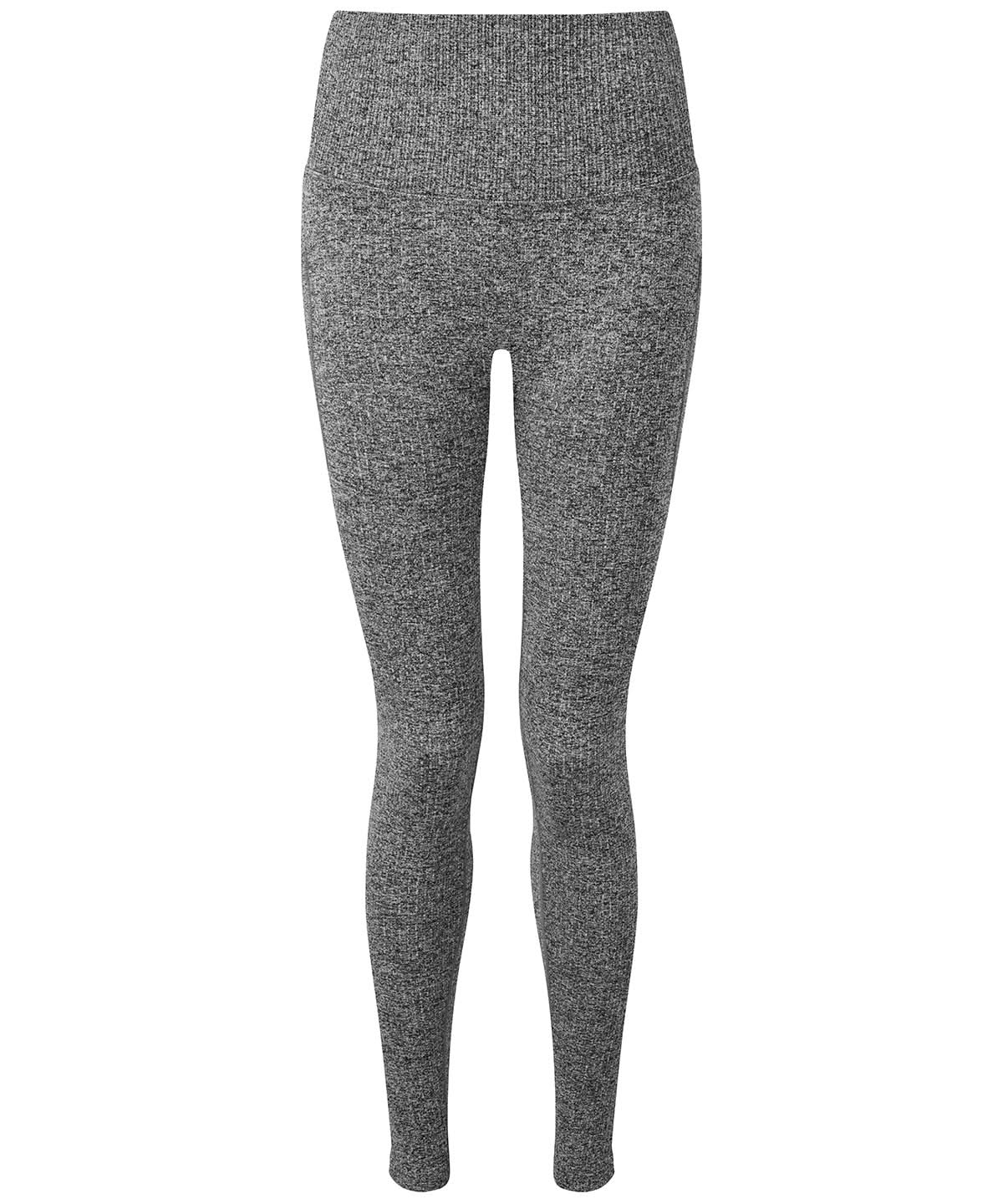 TriDri Tridri WomenS Ribbed Seamless 3D Fit Multi Sport Leggings TR211 - Black Melange - Customisable Leggings