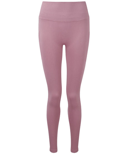 TriDri Tridri WomenS Ribbed Seamless 3D Fit Multi Sport Leggings TR211 - Mauve - Customisable Leggings