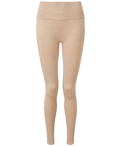 TriDri Tridri WomenS Ribbed Seamless 3D Fit Multi Sport Leggings TR211 - Nude Melange - Customisable Leggings