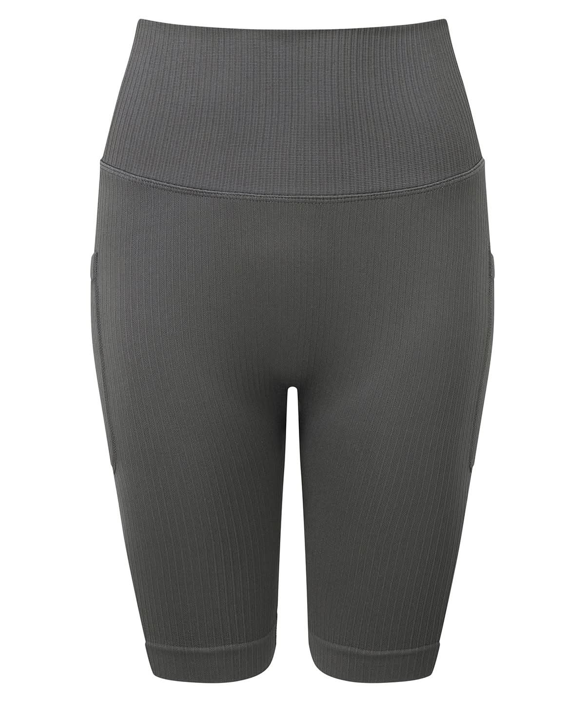 TriDri Tridri WomenS Ribbed Seamless 3D Fit Cycle Shorts TR225 - Charcoal - Customisable Shorts