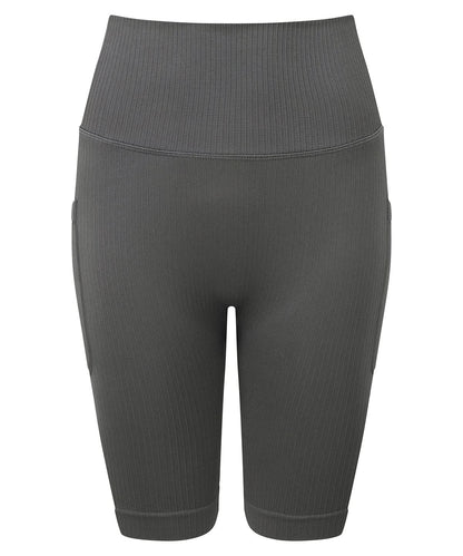 TriDri Tridri WomenS Ribbed Seamless 3D Fit Cycle Shorts TR225 - Charcoal - Customisable Shorts