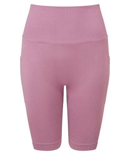 TriDri Tridri WomenS Ribbed Seamless 3D Fit Cycle Shorts TR225 - Mauve - Customisable Shorts