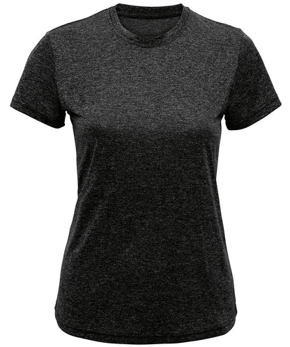 TriDri Tridri WomenS Recycled Performance T Shirt TR502 - Black Melange - Customisable T-Shirts