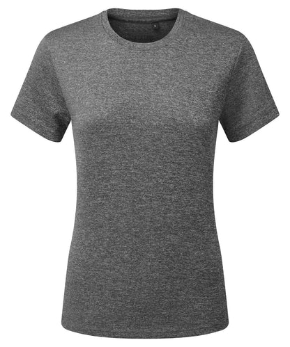 TriDri Tridri WomenS Cationic Recycled Textured Tee TR504 - Black Melange - Customisable T-Shirts