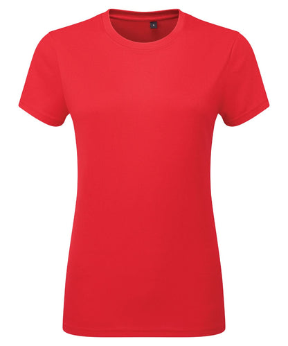 TriDri Tridri WomenS Cationic Recycled Textured Tee TR504 - Fire Red - Customisable T-Shirts