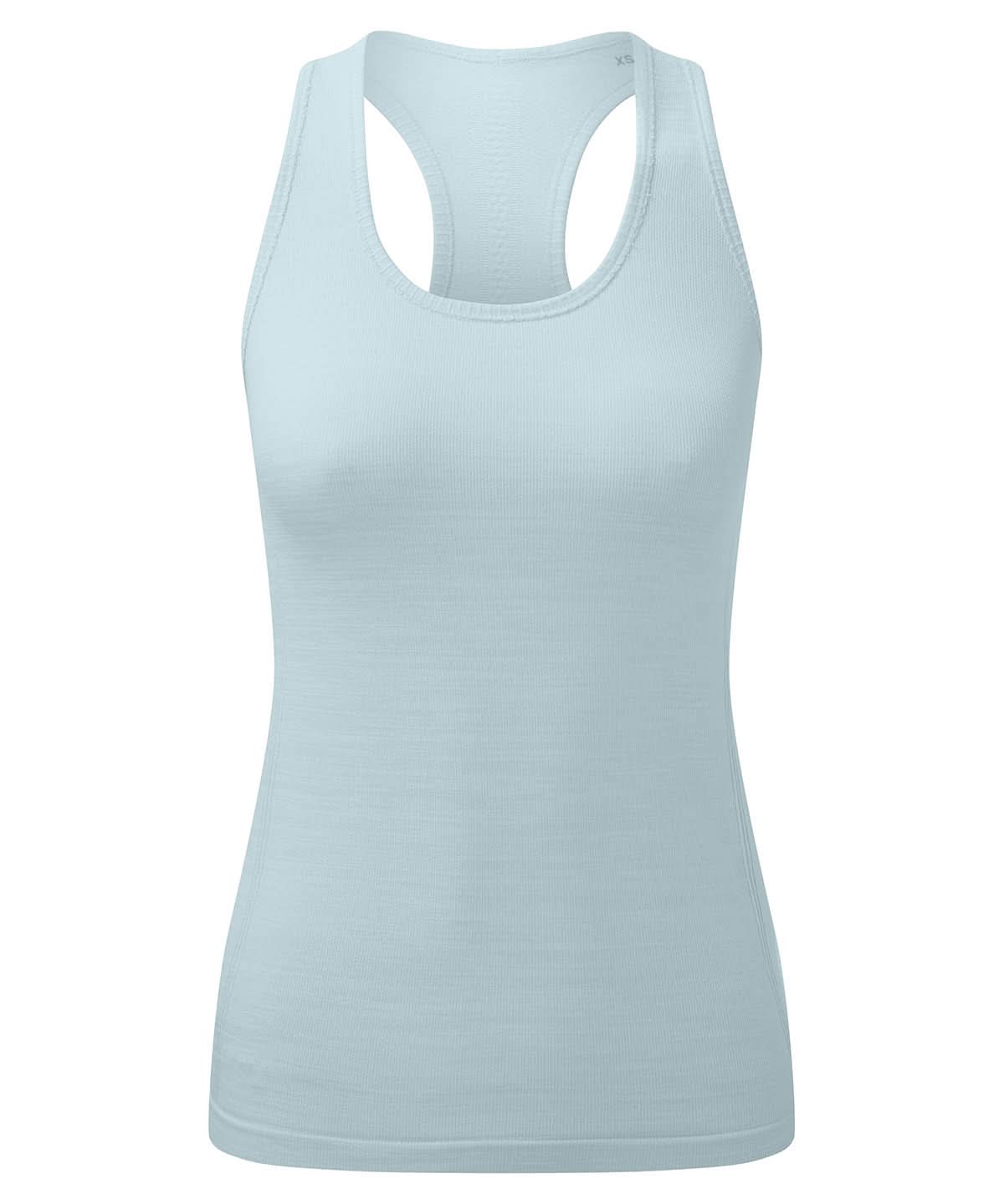 TriDri Tridri WomenS Recycled Seamless 3D Fit Multi Sport Flex Vest TR509 - Sky Blue Melange - Customisable Vest