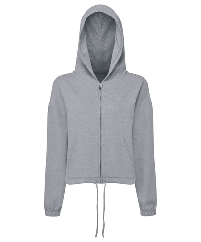TriDri Tridri WomenS Recycled Drawstring Full Zip Hoodie TR601 - Heather Grey - Customisable Hoodies
