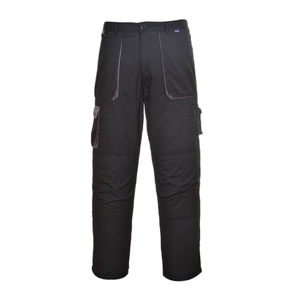 Portwest Texo Contrast Trousers Lined TX16 - Black - Customisable Trousers