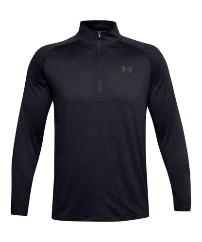Under Armour Tech 20 12 Zip Long Sleeve UA004 - Black Charcoal - Customisable Sports Overtops