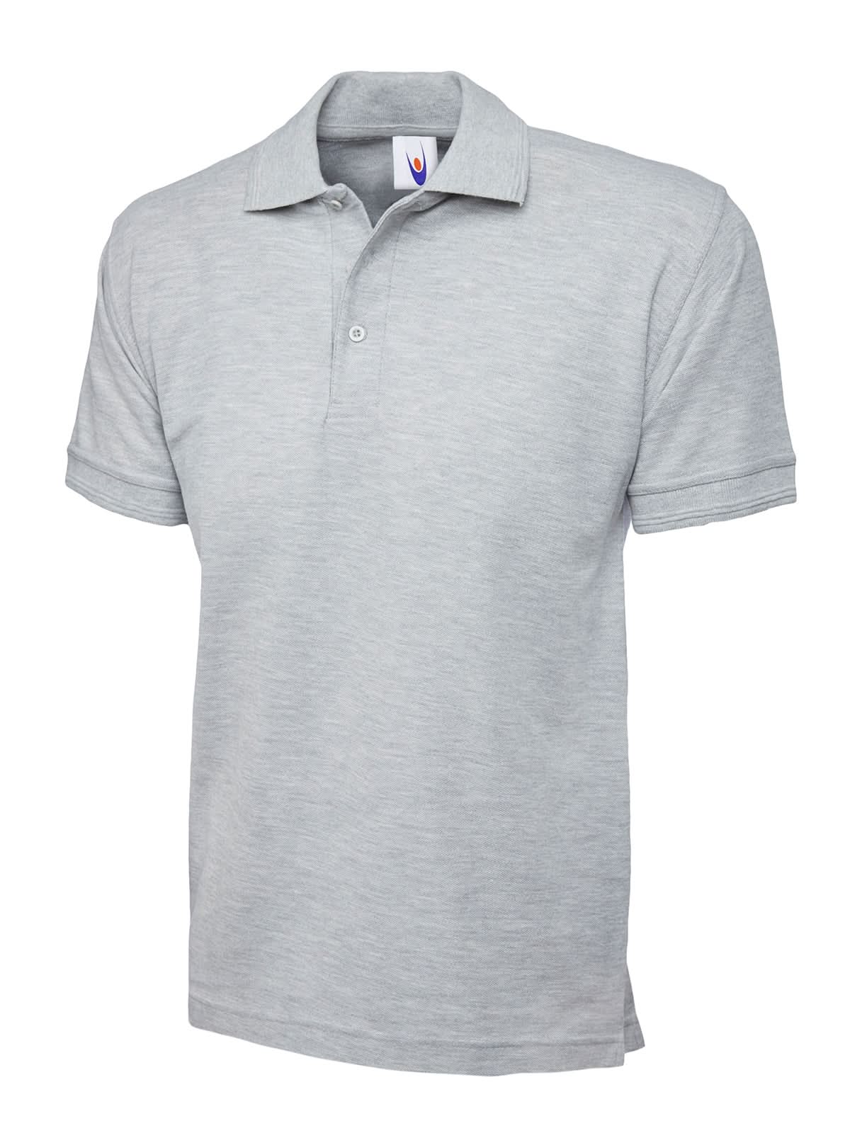 Uneek Heavyweight Poloshirt Heather Grey UC102 - Heather Grey - Customisable Polos