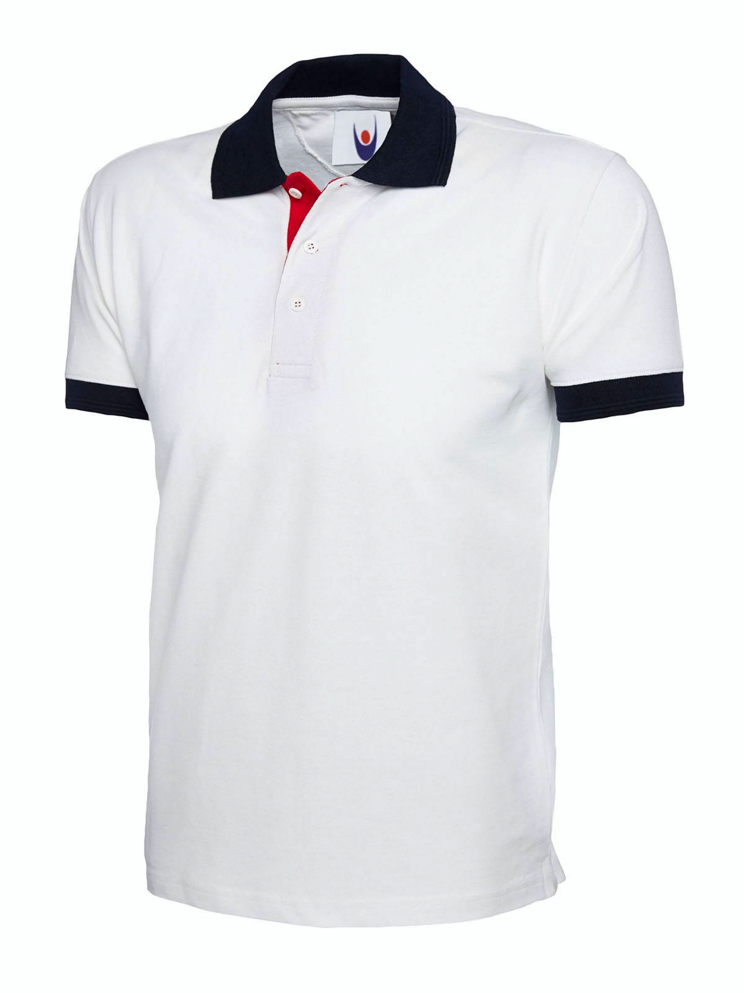 Uneek Contrast Poloshirt White uc107 - White - Customisable Polos