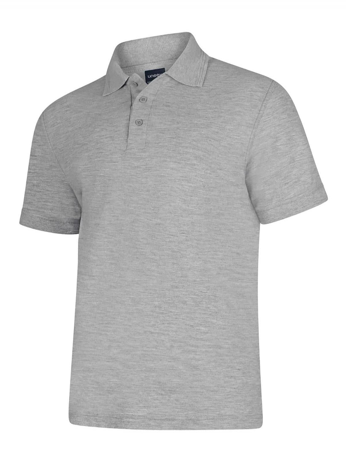 Uneek Deluxe Poloshirt Heather Grey UC108 - Heather Grey - Customisable Polos