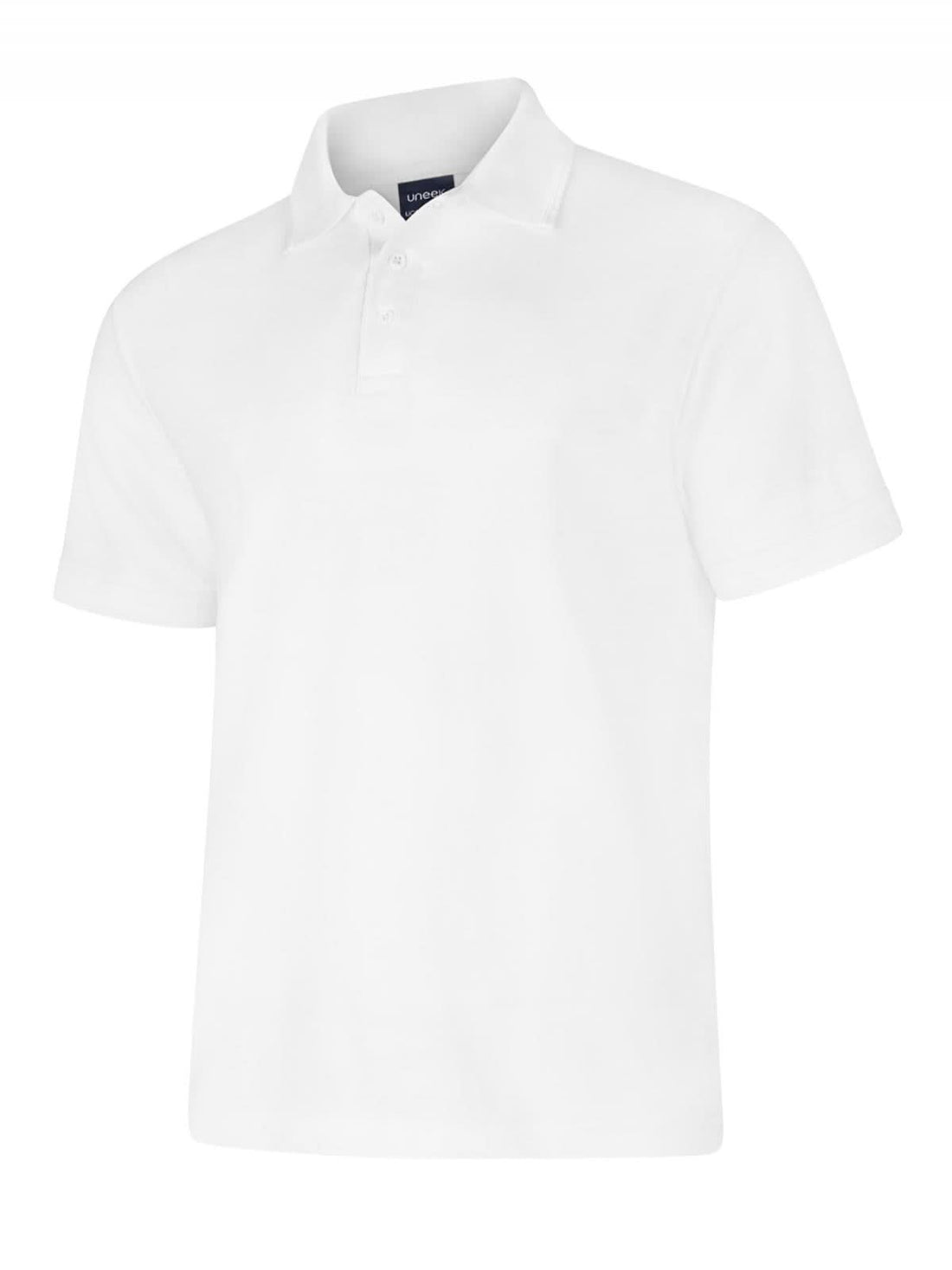 Uneek Deluxe Poloshirt White UC108 - White - Customisable Polos