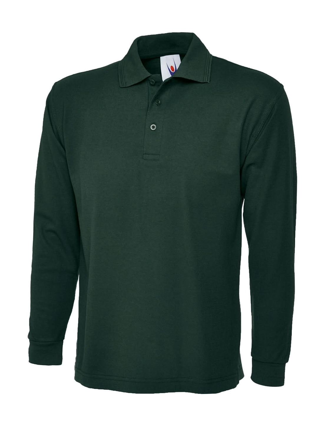 Uneek Longsleeve Classic Poloshirt Bottle Green UC113 - Bottle Green - Customisable Polos