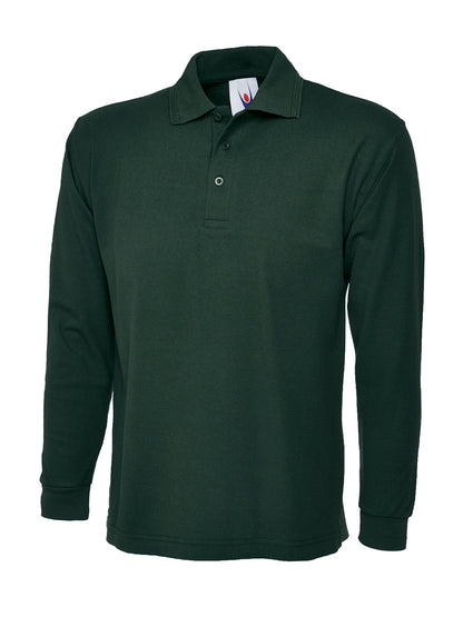 Longsleeve Classic Poloshirt - UC113 - Bottle Green - Customisable Polos