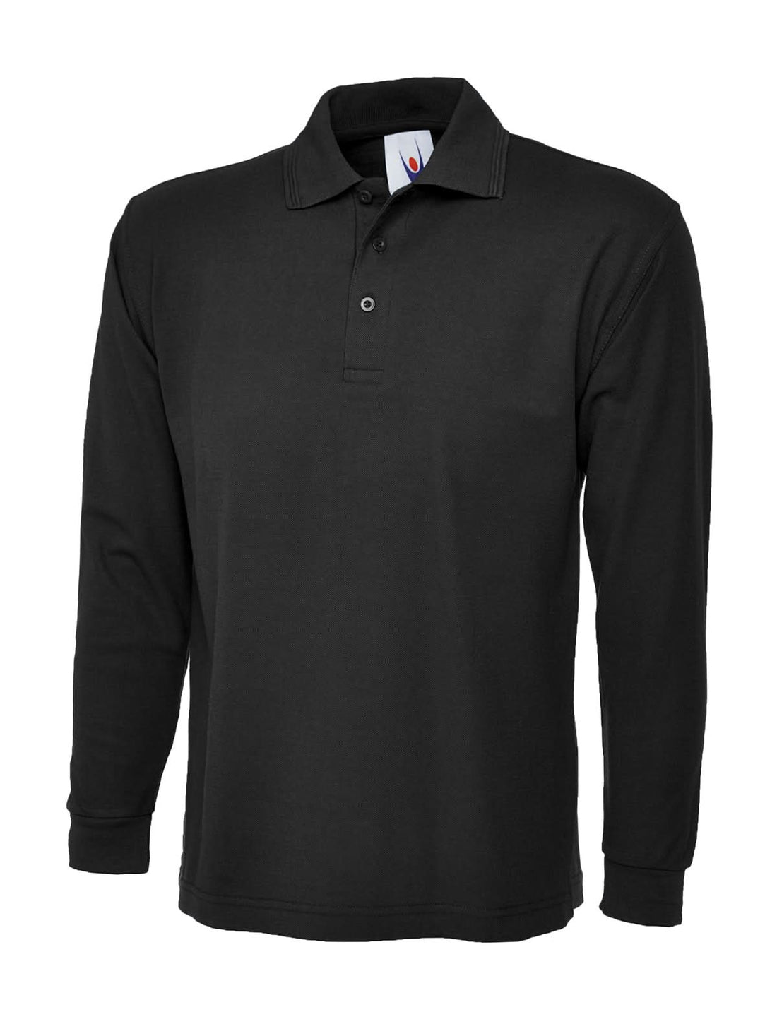 Uneek Longsleeve Classic Poloshirt Black UC113 - Black - Customisable Polos