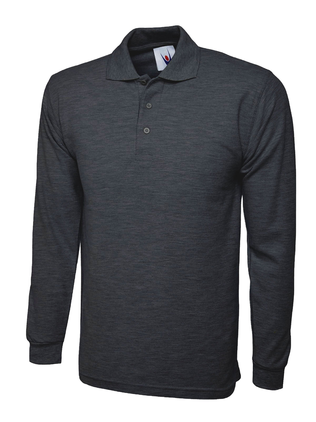 Uneek Longsleeve Classic Poloshirt Charcoal UC113 - Charcoal - Customisable Polos