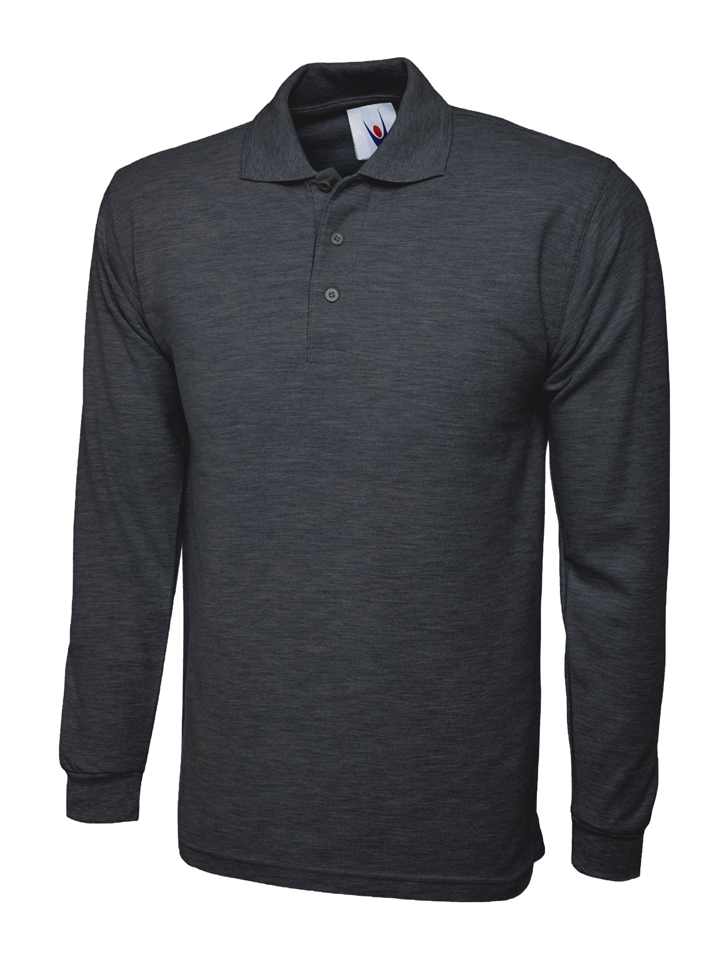 Longsleeve Classic Poloshirt - UC113 - Charcoal - Customisable Polos