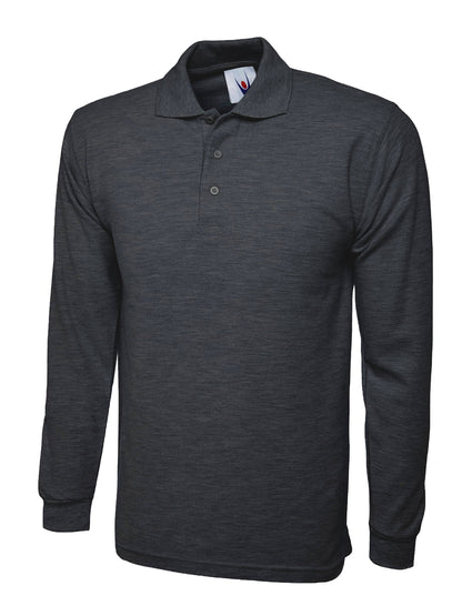 Longsleeve Classic Poloshirt - UC113 - Charcoal - Customisable Polos