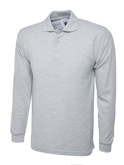 Longsleeve Classic Poloshirt - UC113 - Heather Grey - Customisable Polos