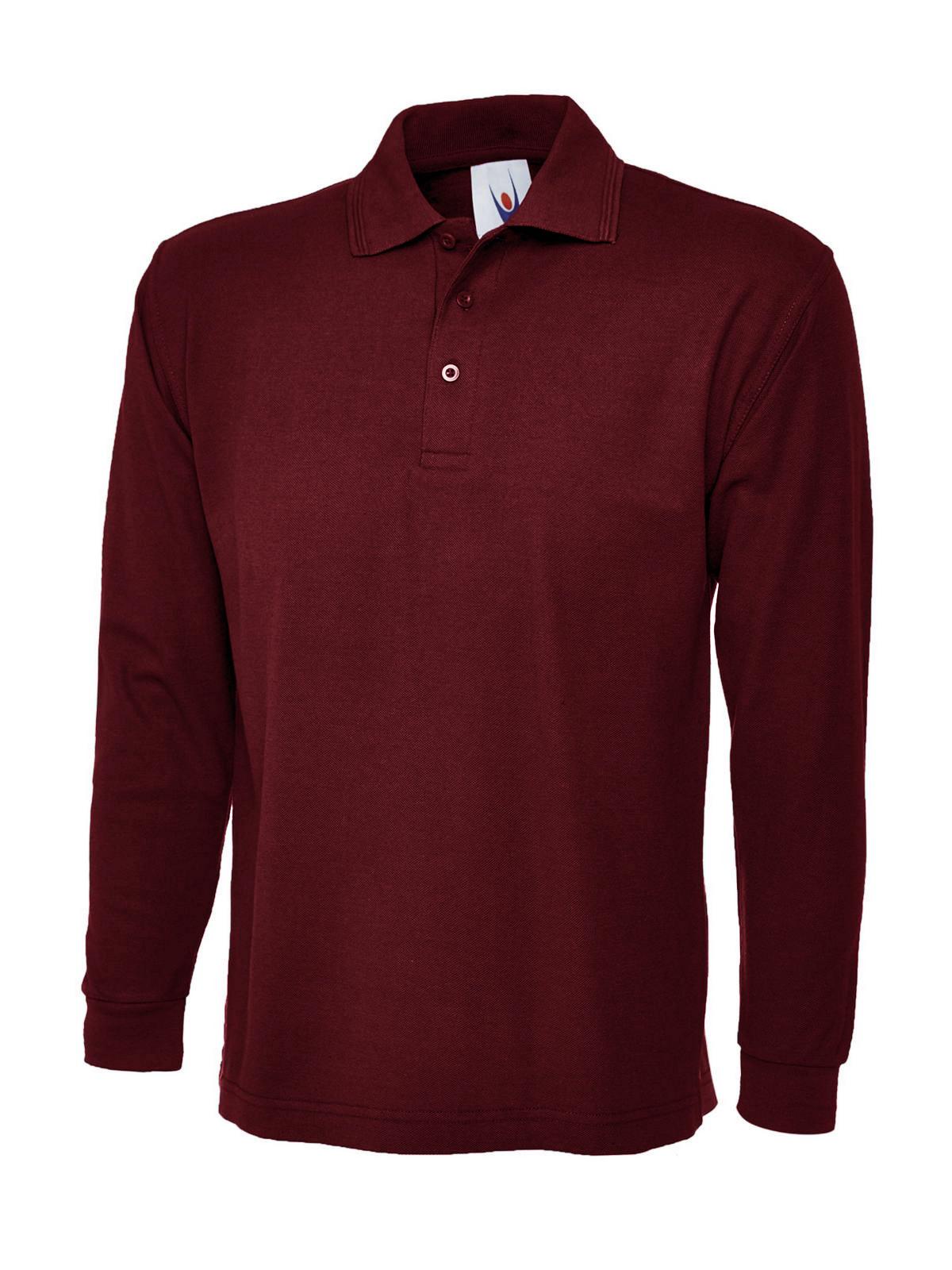 Longsleeve Classic Poloshirt - UC113 - Maroon - Customisable Polos