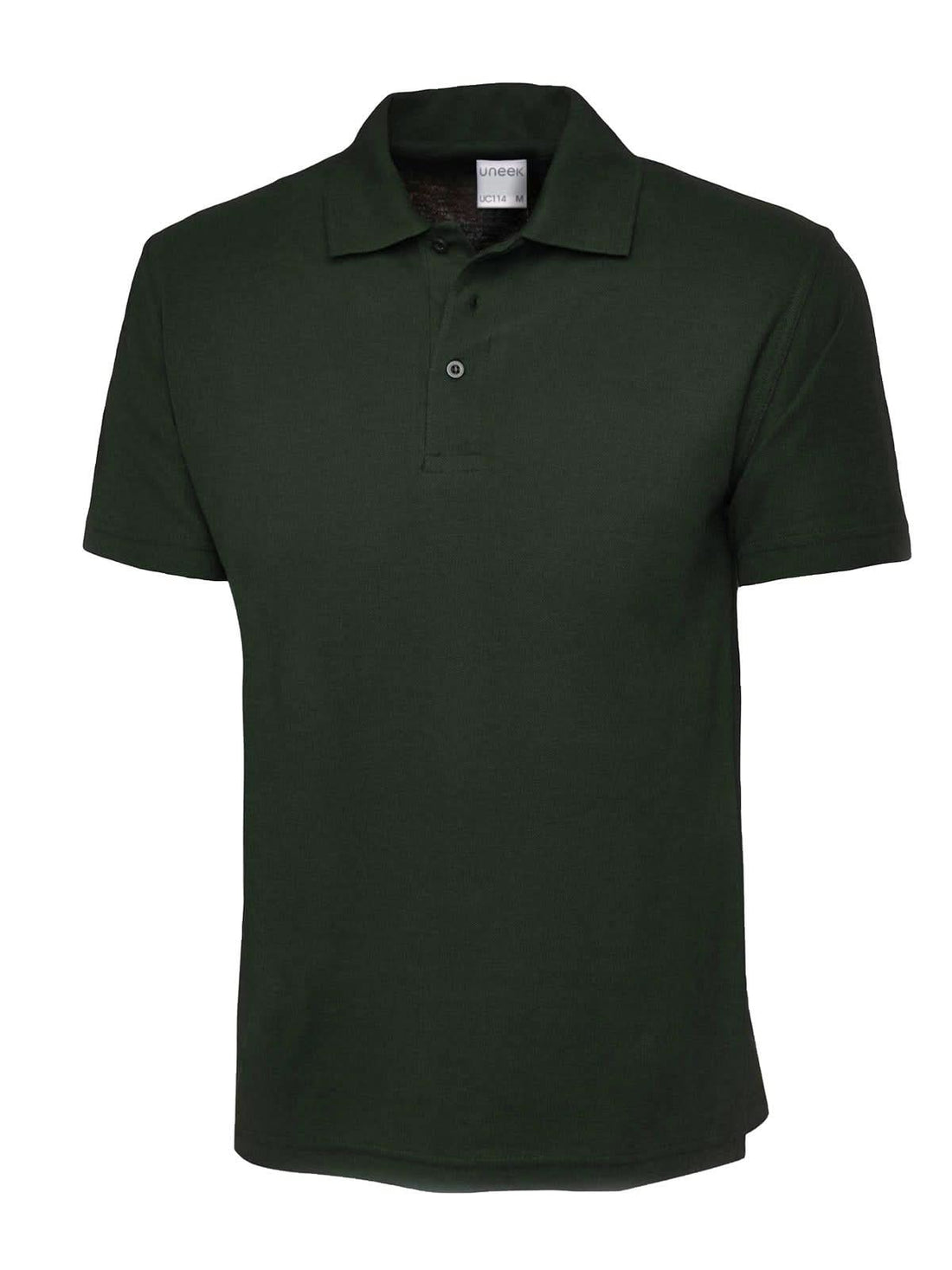 Uneek Mens Active Cotton Poloshirt Bottle Green UC114 - Bottle Green - Customisable Polos