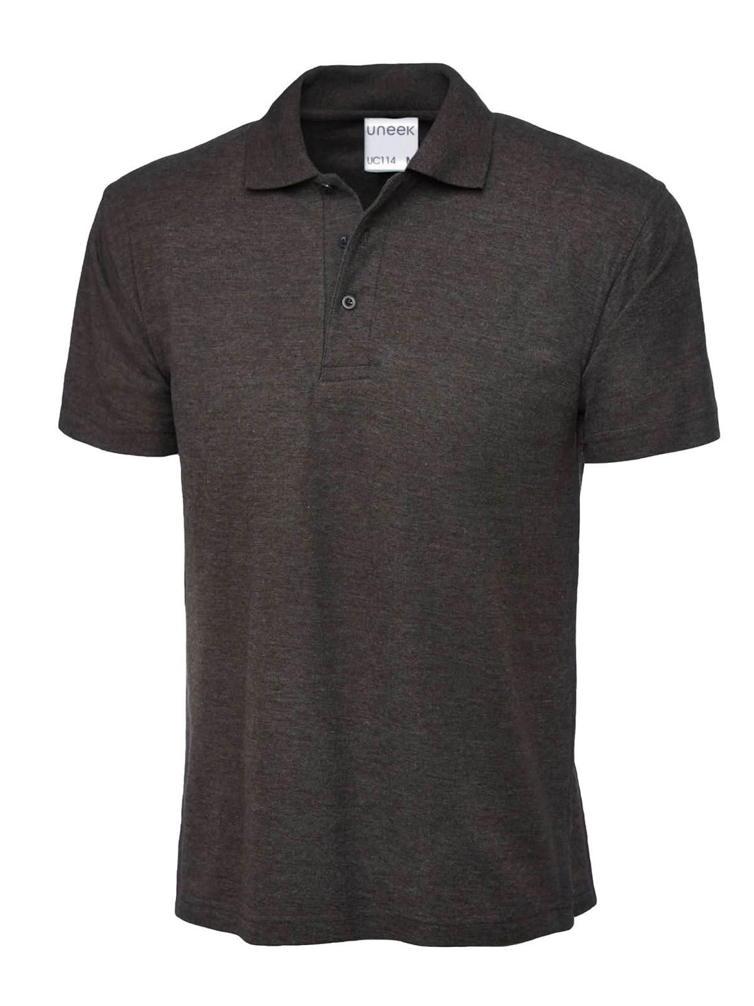Uneek Mens Active Cotton Poloshirt Charcoal UC114 - Charcoal - Customisable Polos