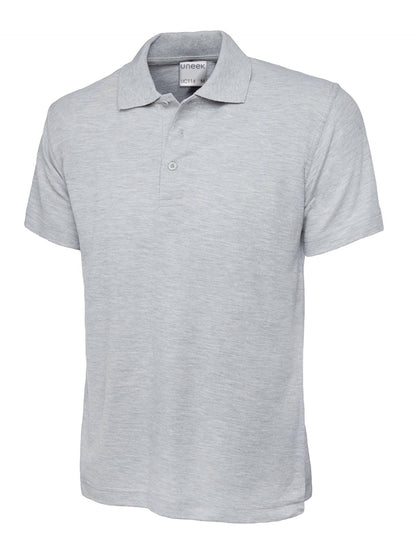 Mens Active Cotton Poloshirt - UC114 - Heather Grey - Customisable Polos