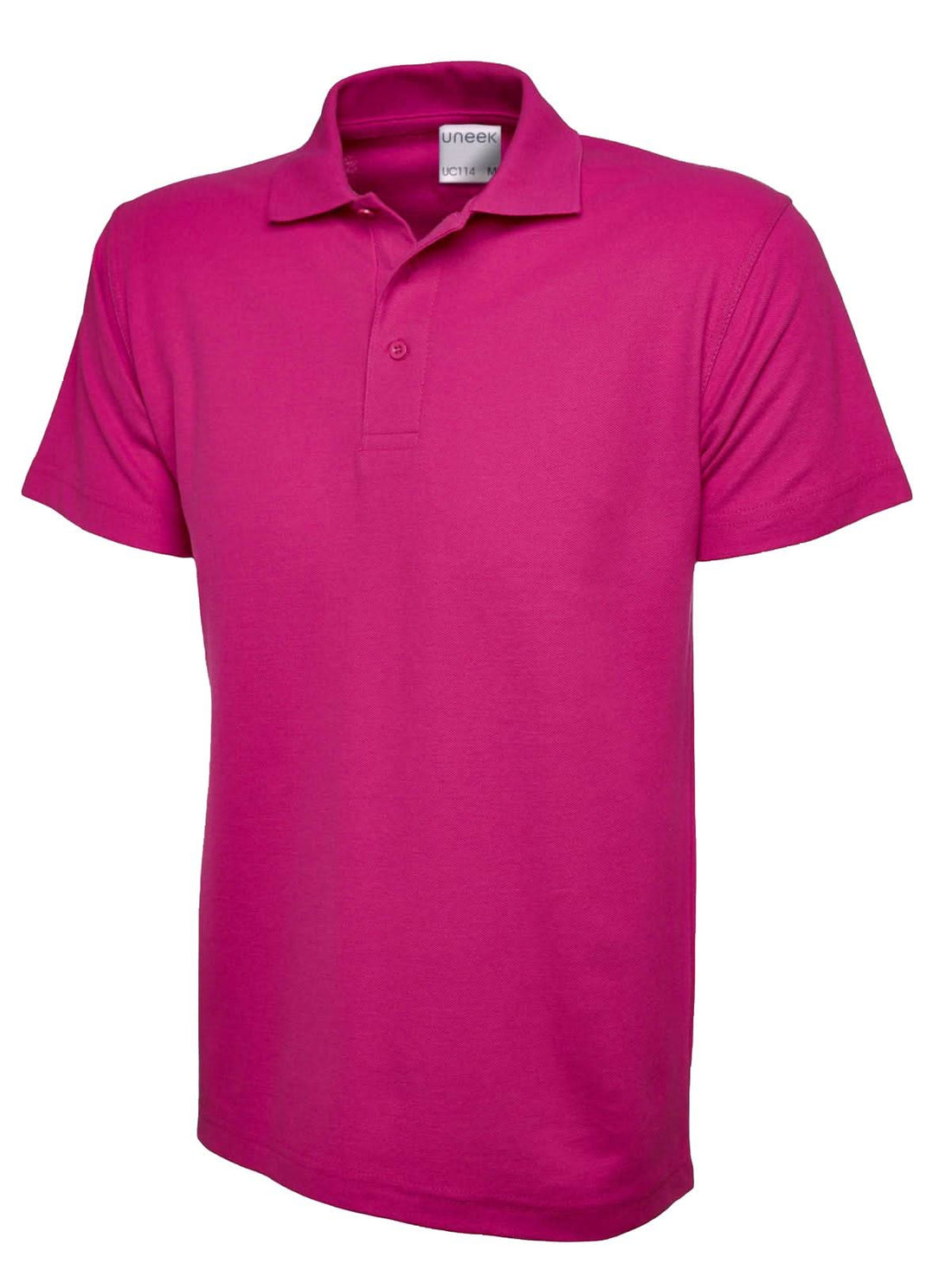 Uneek Mens Active Cotton Poloshirt Hot Pink UC114 - Hot Pink - Customisable Polos