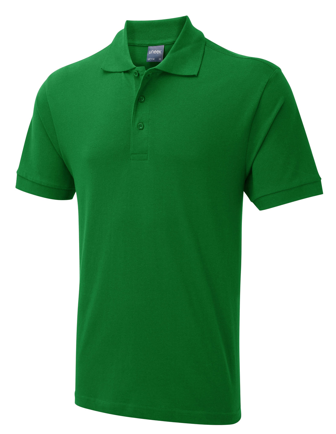 Uneek Mens Active Cotton Poloshirt Kelly Green UC114 - Kelly Green - Customisable Polos
