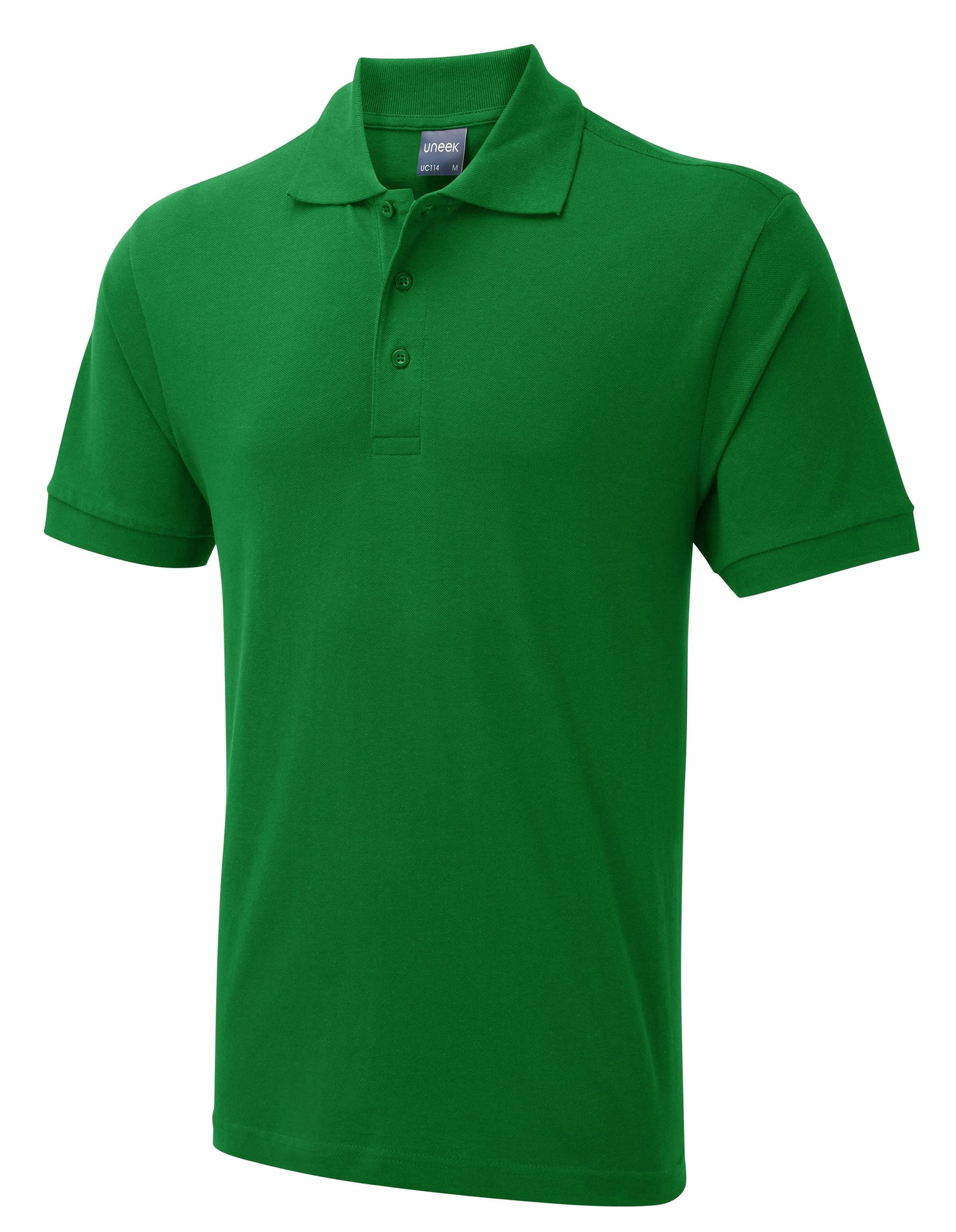 Uneek Mens Active Cotton Poloshirt Kelly Green UC114 - Kelly Green - Customisable Polos