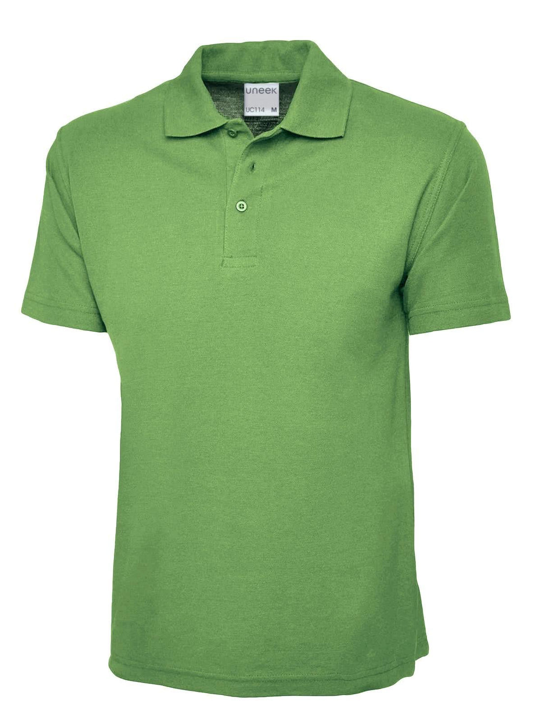 Uneek Mens Active Cotton Poloshirt Lime UC114 - Lime - Customisable Polos