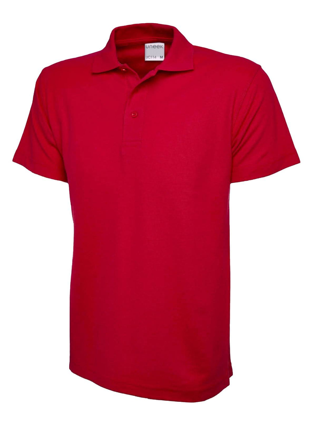 Uneek Mens Active Cotton Poloshirt Red UC114 - Red - Customisable Polos
