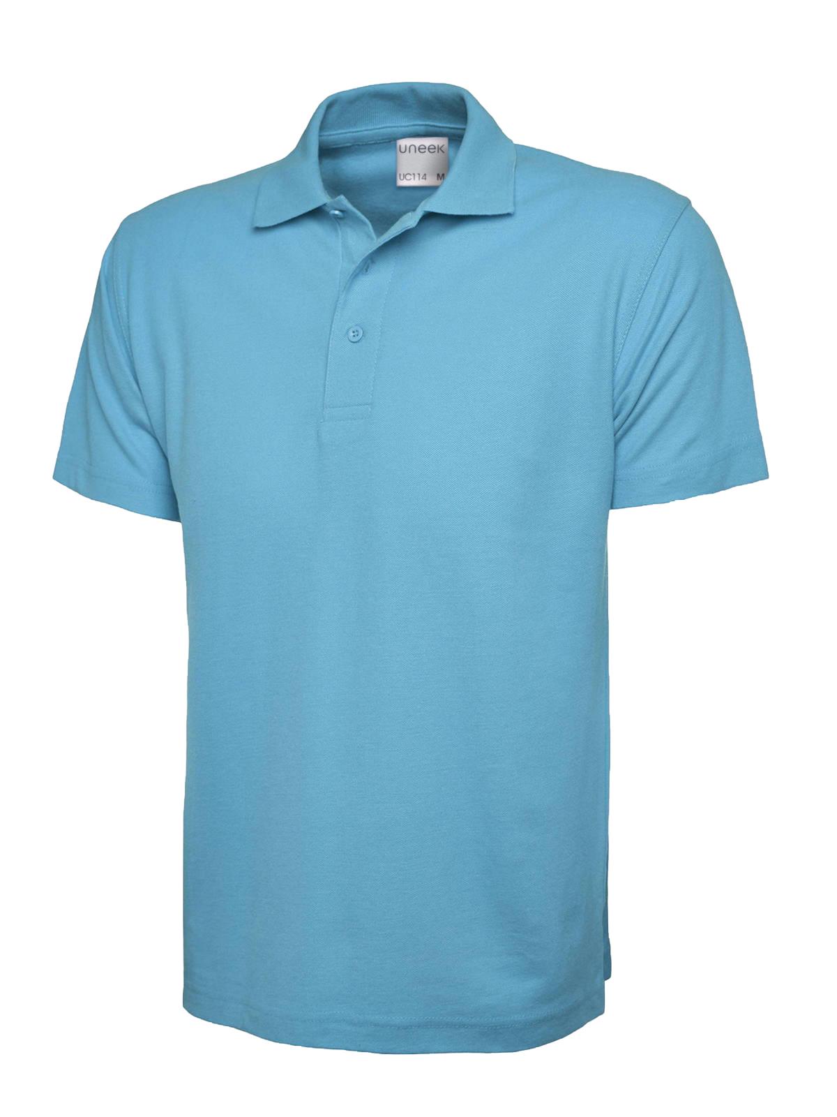 Mens Active Cotton Poloshirt - UC114 - Sky - Customisable Polos