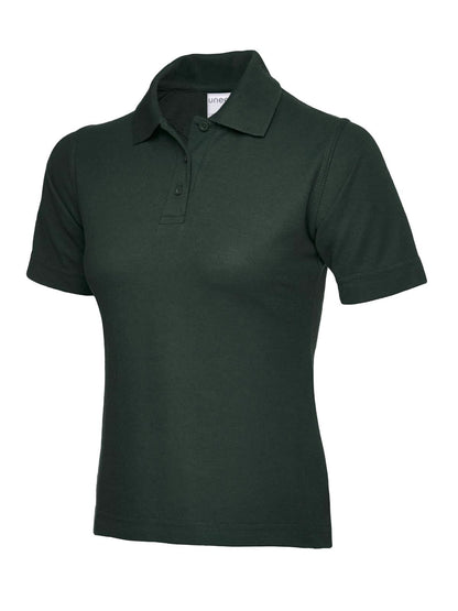 Uneek Ladies Active Cotton Poloshirt UC115 - Bottle Green - Customisable Polos