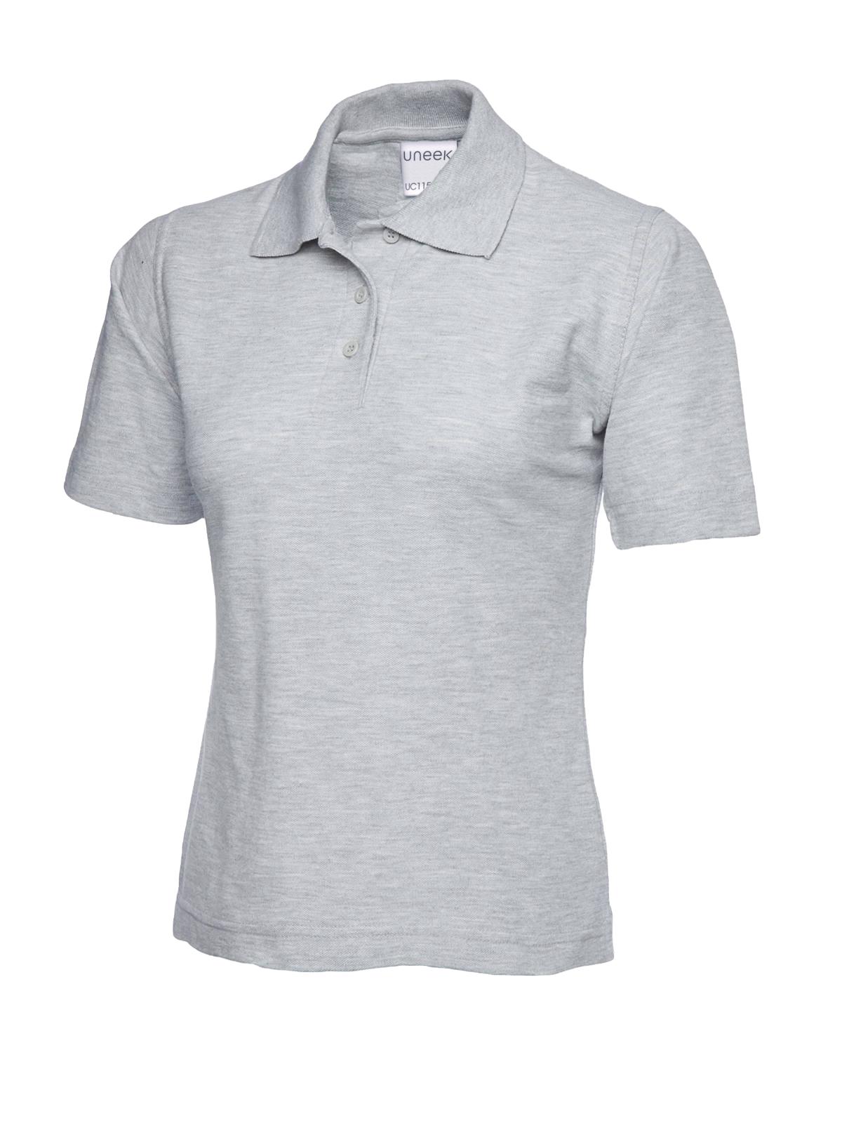 Ladies Active Cotton Poloshirt - UC115 - Heather Grey - Customisable Polos