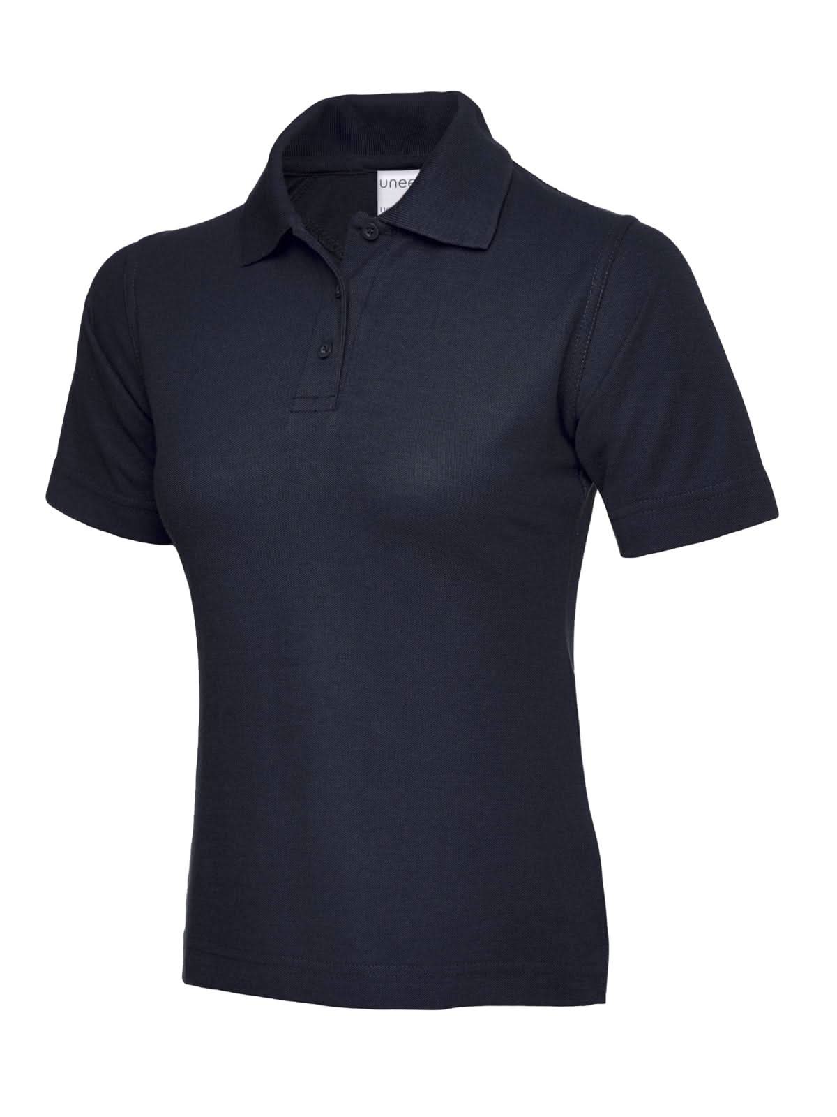 Uneek Ladies Active Cotton Poloshirt UC115 - Navy - Customisable Polos